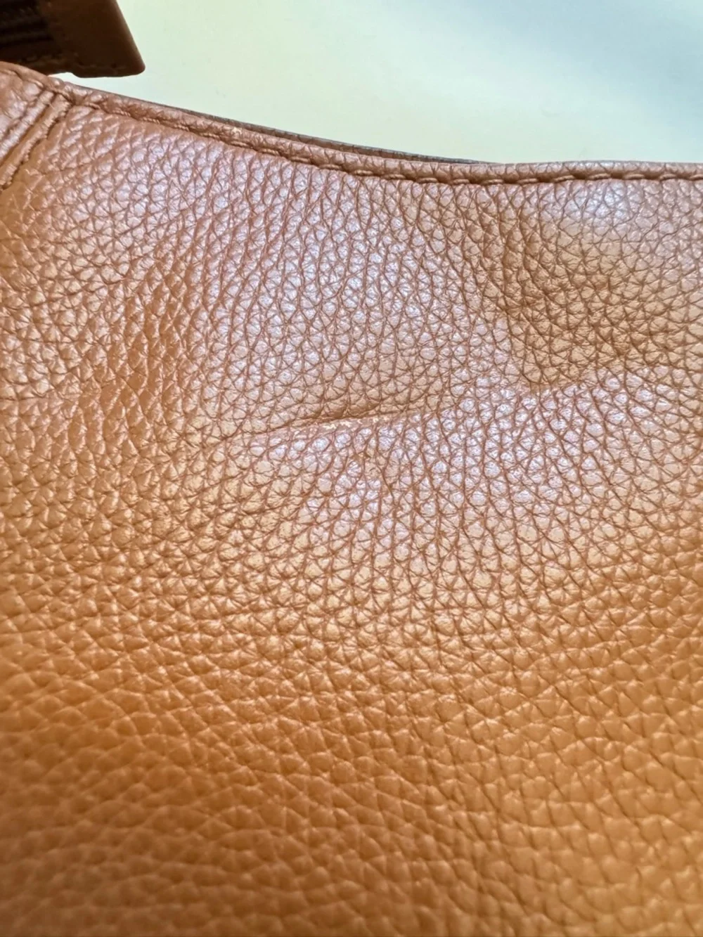 Michael Kors Cognac Leather Side Logo Gold Hardware Crossbody Bag